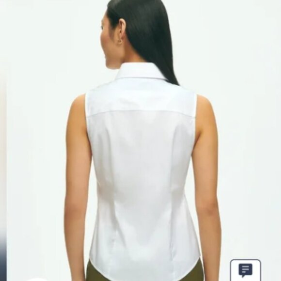 Brooks brothers, Fitted Non-Iron Stretch Supima® Cotton Sleeveless Dress Shirt - Picture 4 of 4